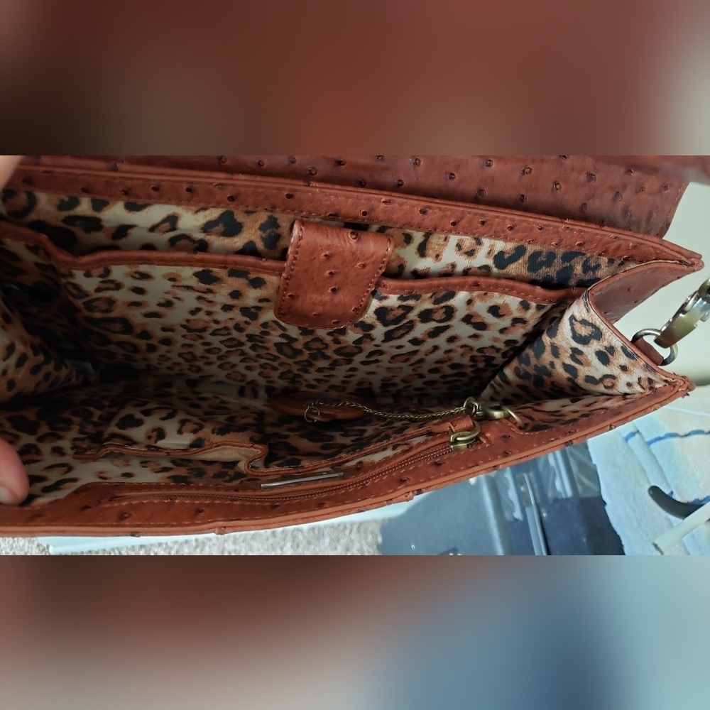 Vintage Koret Ostrich Satchel Crossbody Messenger bag - Picture 4 of 7